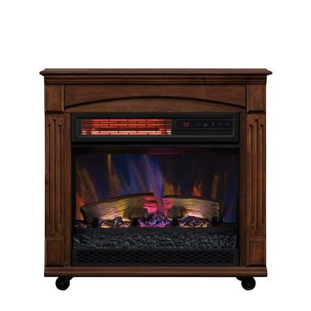 Chimneyfree Rolling Mantel Infrared Quartz Electric Fireplace