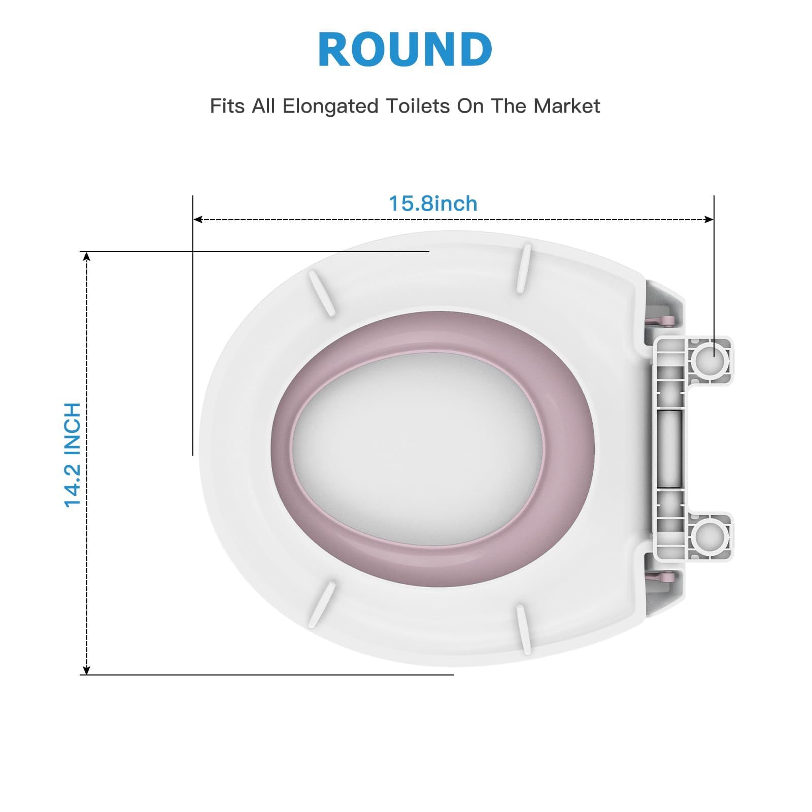 TEQIN Toilet Seat,Round Toilet Seat with Toddler Seat Built in,Potty Training Seat with with Toddler Seat Toilet Seat with Slow Close for Adult and Child