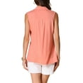 thumbnail image 3 of INSPIRE CHIC Sleeveless Top for Women V Neck Loose Shirt Solid Collar Polo Shirts Casual Top L Pink, 3 of 6