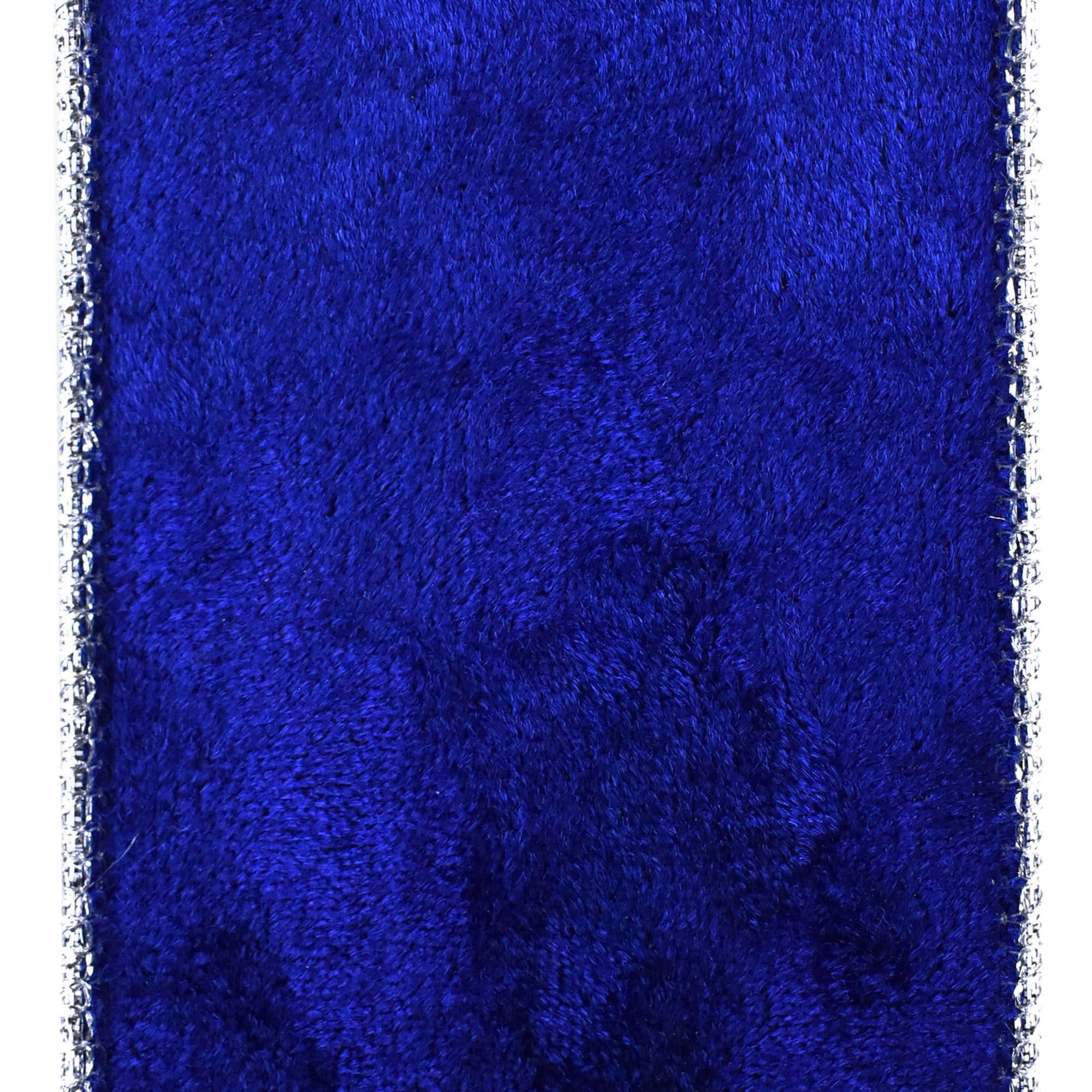 Christmas Velvet and Metallic Back Wired Ribbon, 2-1/2-Inch 10-Yard - Deep Blue/Silver