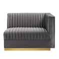 thumbnail image 6 of Modway Sanguine Channel Tufted Performance Velvet Modular Sectional Sofa Right-Arm Chair in Gray, 6 of 8