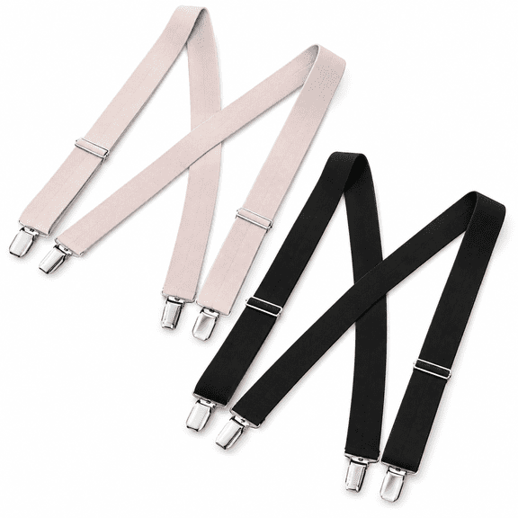 FLORNIX 2Pcs Hidden Female Suspenders for Women Skinny 1"Width X-Back Ladies Hidden Suspenders for under Clothes Suspenders