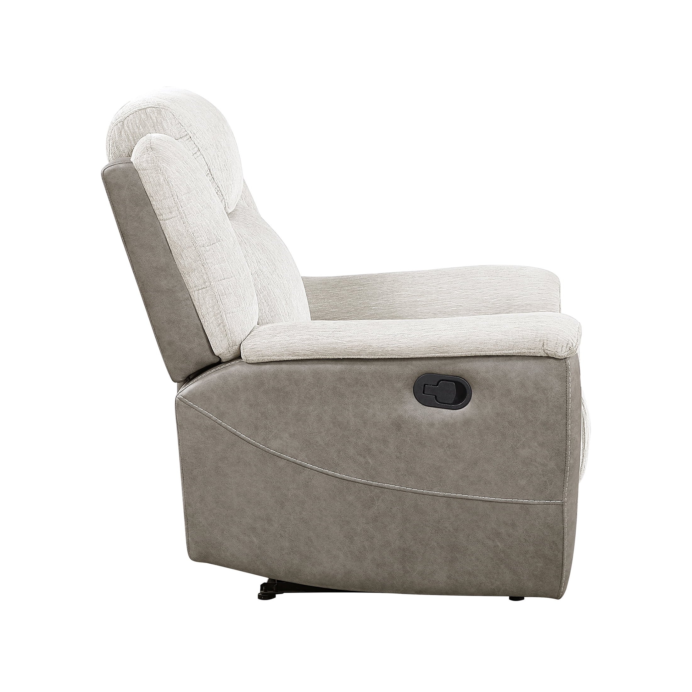 OakvillePark Harrowlyn Chenille and Polished Microfiber Manual Recliner, Beige