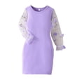 thumbnail image 1 of EYIIYE Robe Midi Décontractée pour Filles Enfants 4-7 Ans Tout-Petit Bébé en Maille Fleur Robe à Manches Longues Col Ras du Cou Robe Patchwork Robe Ample Robe Princesse Robe de Printemps Automne, 1 of 8