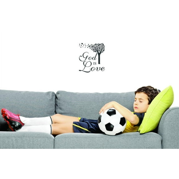 Custom Decals God Is Love Wall Art Size: 10 X 20 Inches Color: Black