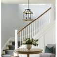 thumbnail image 6 of Kira Home Stanton 16" 2-Light Modern Farmhouse Chandelier, Lantern Style Foyer Light, Smoked Birch Finish, 6 of 8