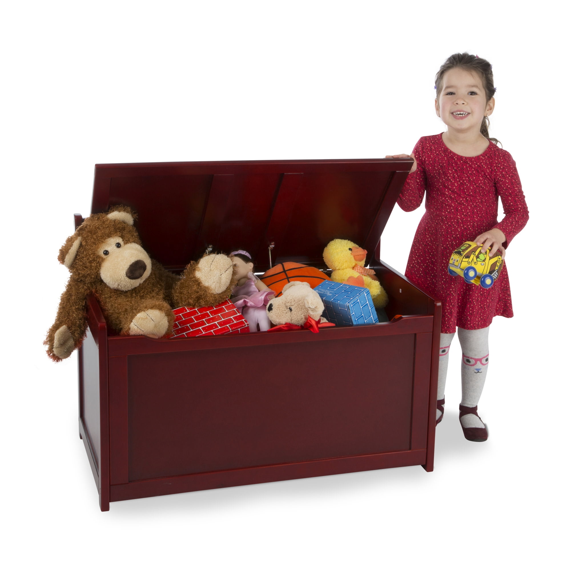 Melissa & Doug Wooden Toy Chest, Toy Storage Box (Espresso) with Hinged-Lid, Playroom Furniture for Kids Ages 3+ [Wood]