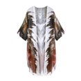 thumbnail image 1 of Blusa informal con estampado de protección solar para mujer, blusa para mujer, traje de baño suelto, ropa para la playa Pompotops  FGAJ13746, 1 of 9