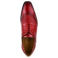 thumbnail image 4 of LIBERTYZENO Mens Classic Leather Formal Oxford Shoes, Red, 4 of 7