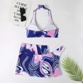 thumbnail image 3 of Bikinis Swimsuit for Women, Floral Print 3 Pieces Set, Triangle Bikini Bathing Suit with with Cover Up Beach Skirt, 3 of 4