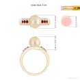 thumbnail image 5 of ANGARA Golden South Sea Cultured Pearl Ring with Rubies in 14K Yellow Gold for Women | June Birthstone, Birthday, Anniversary, Jewelry Gift for Women | Pearl Ring, 5 of 8
