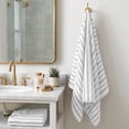 thumbnail image 3 of Mainstays Basic Striped Bath Towel, Soft 100% Cotton and Highly Absorbent Bath Towel, White, 3 of 4