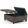 thumbnail image 3 of Elliot Coffee Table Storage Ottoman in Distressed Brown Faux Air Leather, 3 of 8