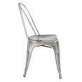thumbnail image 3 of Bristow Armless  Metal Chair in Brushed Silver Finish 2 Pack, 3 of 6