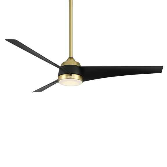 Sonoma Indoor and Outdoor 3-Blade Smart Ceiling Fan 56in Soft Brass Matte Black with 3000K LED Light Kit and Remote Control