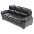 thumbnail image 3 of Maklaine Contemporary Pocket Coil Spring Seating Faux Leather Sofa in Black, 3 of 4