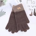 thumbnail image 2 of JFGHDG Gloves Winter Soft Lined Multi-use Gloves Solid Color Knit Gloves Stretchy Gloves for Adults Gloves for Household Work Gloves for Warm Styling Gloves for Men and Women Khaki One Size, 2 of 3