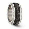 thumbnail image 5 of Edward Mirell Titanium & Black Titanium Inlay Polished Fancy Design Ring Size: 10; for Adults and Teens; for Women and Men, 5 of 7