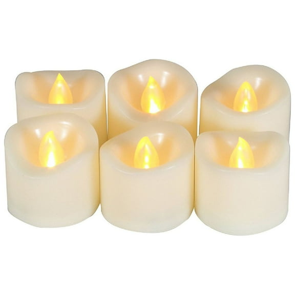 Candle Choice 6 Piece Realistic Flameless Votive Candles with 6 HourTimer, Battery Powered LED Votive Candles, Long Battery Life, Batteries Included