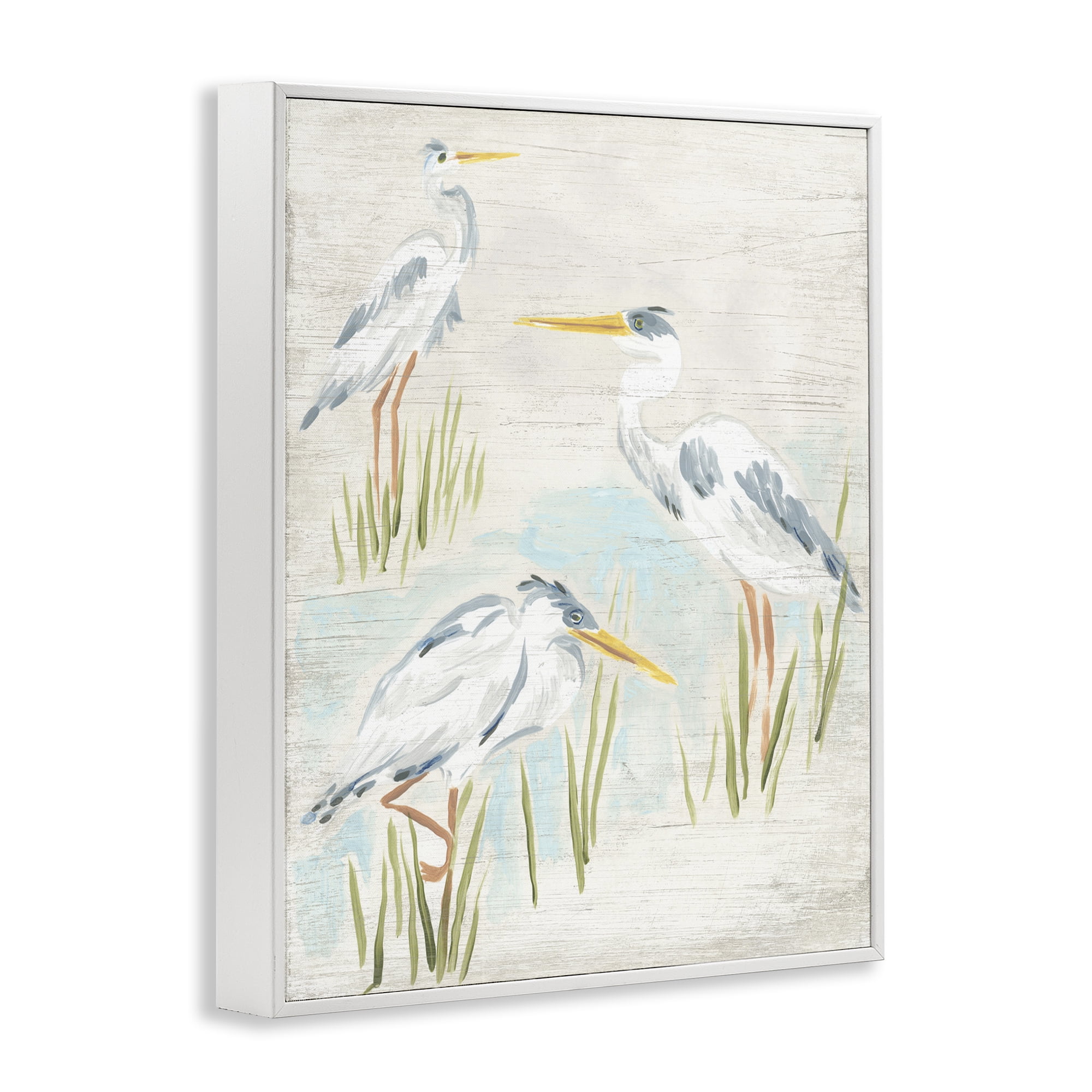 Stupell Industries Rustic Lake Birds Animals & Insects Painting White Framed Art Print Wall Art, 16 x 20