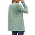 thumbnail image 2 of Hanerdun Women Open Front Cardigan Female Sweater Jackets Knitwear Dark Green XL, 2 of 5