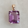 thumbnail image 3 of Pendentif Améthyste Violet, Pierre de Naissance de Février, Cadeau de Noël, Améthyste Octogonale, 3 of 3