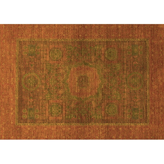 Ahgly Company Indoor Rectangle Abstract Orange Modern Area Rugs, 7' x 10'