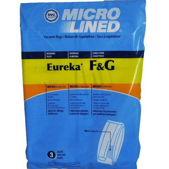 Compatible with Eureka Style F&G Paper Vacuum Bags, 3 Pack
