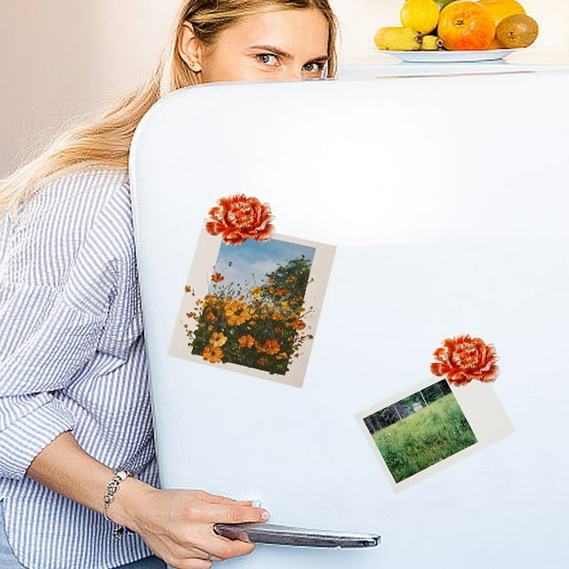 KTTECTOA Flower Bouquet Magnetic Fridge Stickers Refrigerator Magnets Resin Flower Adhesive Decorations Realistic Flower Magnets Fridge Accessory Kitchen Decoration Clearance Fall Decorations for Home