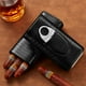 thumbnail image 2 of Estuche para cigarros, estuche para cigarros de viaje con forro de madera de cedro, accesorios para humidificador, caja para cigarros de 3 dedos con cortador de cigarros de acero inoxidable (negro) JAMW Sencillez, 2 of 5