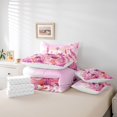 thumbnail image 6 of Erosebridal Rustic Dragonfly 7 Pieces Full Size Bedding Sets,Vintage Floral Full Size Bed in a Bag,Pink White,Reversible, 6 of 7