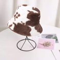 thumbnail image 3 of Plush Bucket Hat Fisherman Hat with Adjustable Drawstring Leopard Print Winter Fisherman Hat with Adjustable Strap Windproof, 3 of 5