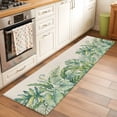 thumbnail image 2 of Tropical Botanical 2'x6' Runner Rugs for Hallway Kitchen Bedside Non Slip, Watercolor Green Monstera Palm Leaves Beige Entryway Rug Runners with Rubber Backing, Long Carpet Runner for Laundry Room, 2 of 8