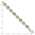 thumbnail image 3 of Sterling Silver Rhodium-plated Peridot Bracelet QX615PE, 3 of 4