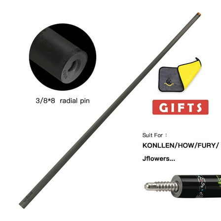 CRICAL Carbon Fiber Shaft with 3/8*8 Pin Joint 12.5mm tip professional carbon shaft for Pool Billiard cue stick