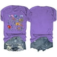 thumbnail image 4 of Birdeem Blouses pour Femmes Blouses Imprimées Fleurs Manches Courtes Col Rond Haut, 4 of 12