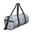 thumbnail image 3 of Xecao Lily Flower print Round Travel Duffel Bag is a foldable gym bag with an inner pocket, perfect for travel sports, 3 of 8