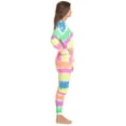 thumbnail image 2 of Just Love Women's Tie Dye Two Piece Thermal Pajama Sets (Tie Dye Neon White, Medium), 2 of 3