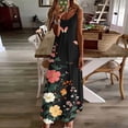 thumbnail image 2 of asdoklhq Mother Of Bride Dresses Homecoming Dresses Ladies' Fashion Print Round Neck Dress Multicolor XL, 2 of 5