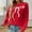 Red, variant on EchfiProm Women Sweater Pullover Beige Solf Relaxed Fit Knit Crew Neck Solid Bow Long Sleeve Sweater Top M
