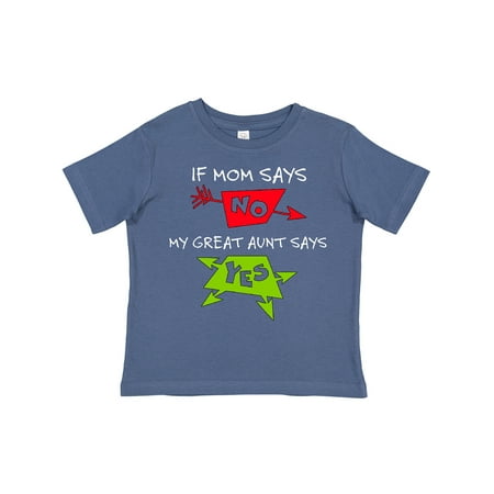 

Inktastic If Mom Says No My Great Aunt Says Yes Gift Toddler Boy or Toddler Girl T-Shirt