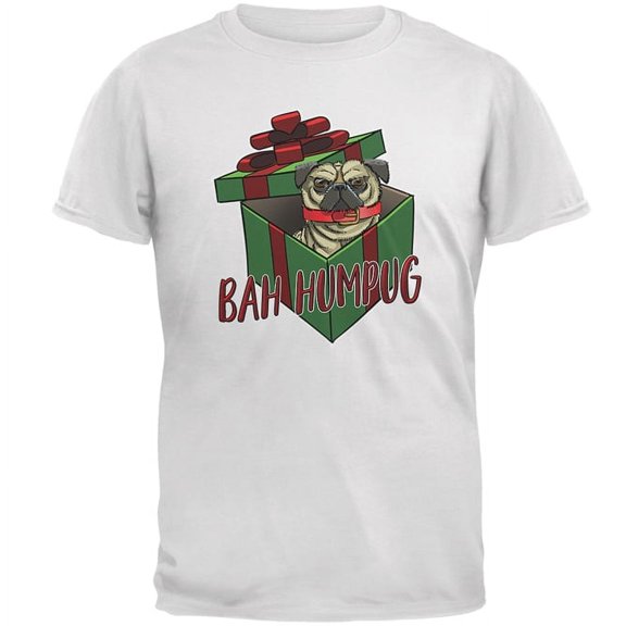 Old Glory Mens Christmas Bah Humpug Grumpy Scrooge Pug Gift Short Sleeve T Shirt