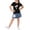 Black, variant on Girls Outfit Sets 2-Piece, Fashion Prints Short Sleeve T-Shirt and Denim Skirt Soft Cute Summer Casual Clothes White 2T