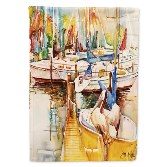 Caroline's Treasures JMK1160CHF Sailboats and Pelicans Flag Canvas House Size , Large, multicolor