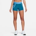 thumbnail image 2 of Nike Pro Women's Mid-Rise 3" Graphic Shorts (US, Alpha, XX-Large, Regular, Regular, Industrial Blue), 2 of 4
