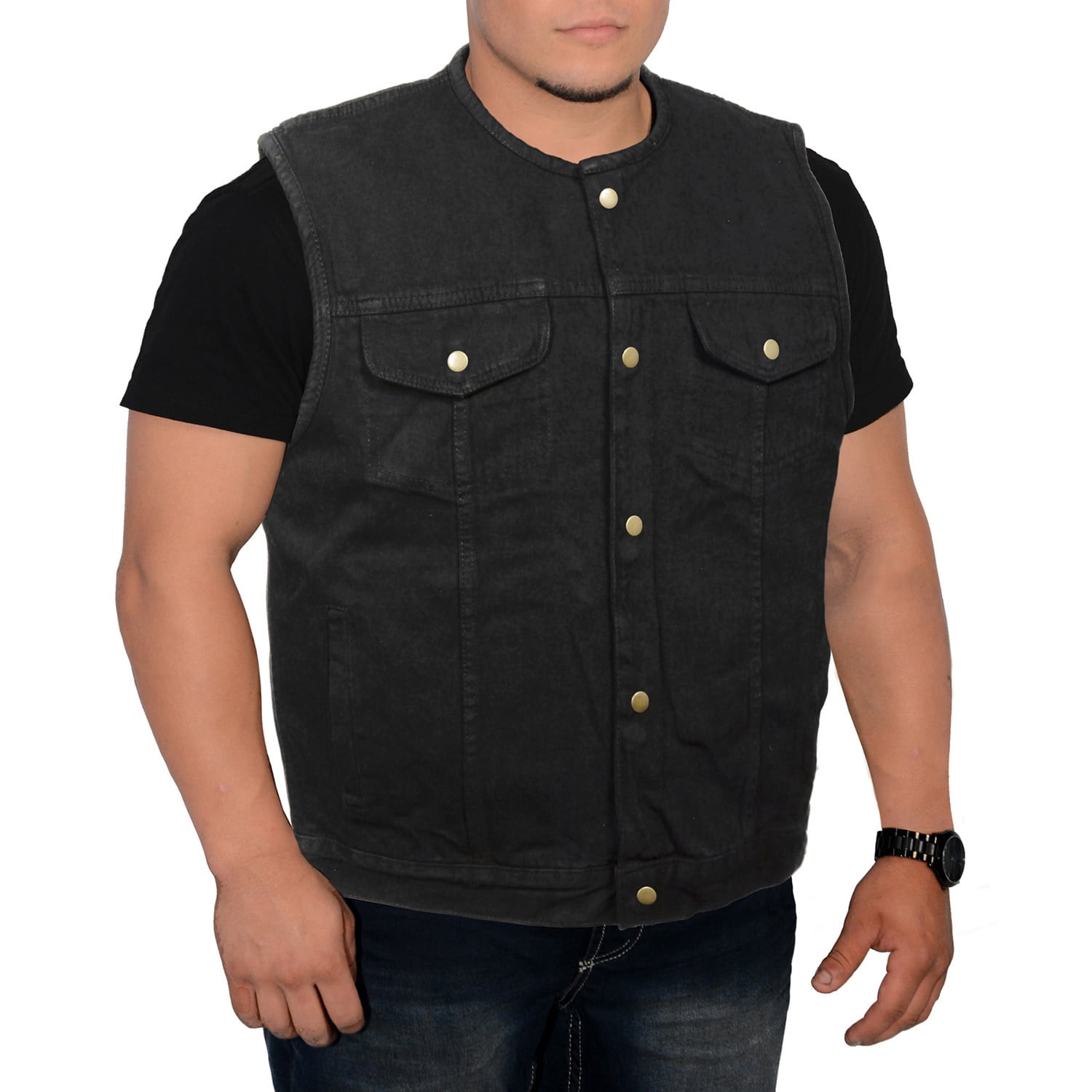big and tall denim vest