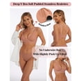 thumbnail image 4 of Bralette Boufor Deep V, corte bajo, acolchado para flexiones, rosa, talla M, 4 of 4