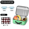 thumbnail image 5 of Green and White Checkered Pattern Insulated Lunch Bag Teens,Bento School Lunch Bag for Teens for Work,Picnic or Travel 10.6x7.7x4.3 Inches,12 Can Capacity, 5 of 6