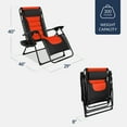 thumbnail image 2 of Best Choice Products Oversized Padded Zero Gravity Chair, Folding Outdoor Patio Recliner w/ Side Tray - Black/Orange, 2 of 7