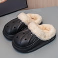thumbnail image 2 of Dakaela 3-13Y Kids Lined Clogs Boys Girls Winter Fleece Garden Shoes Toddler Platform House Shoes Slip on Indoor Outdoor Mules Black 4.5, 2 of 8